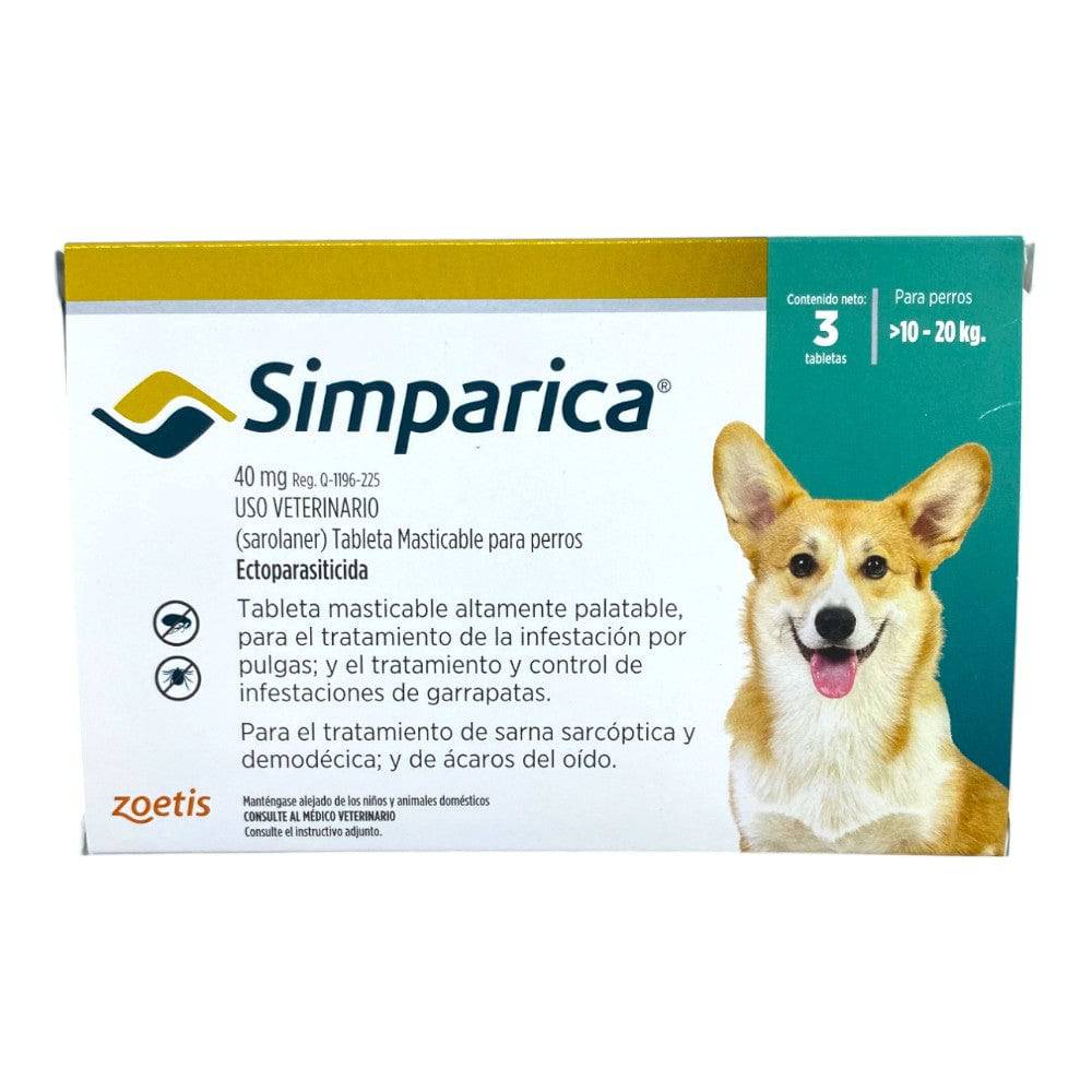 Simparica 3 Masticables 40 Mg 10 a 20 Kg - AniMALL