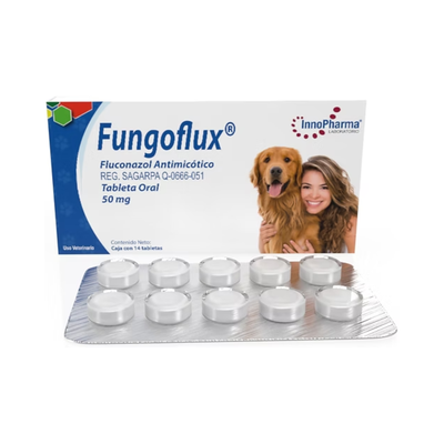 Innopharma Fungoflux Fluconazol Antimicótico 50 mg Caja con Blister de 14 Tabletas