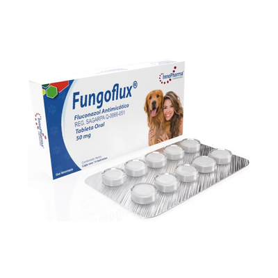 Innopharma Fungoflux Fluconazol Antimicótico 50 mg Caja con Blister de 14 Tabletas