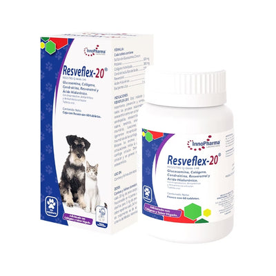 Innopharma Resveflex-20 Condroprotector Antiartrítico y Antiartrósico Articular Frasco con 60 Tabletas