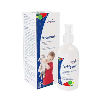Innopharma Terbigerm Antimicótico y Antimicrobiano con Aloe Vera Solución Tópica en Frasco de 120 ml
