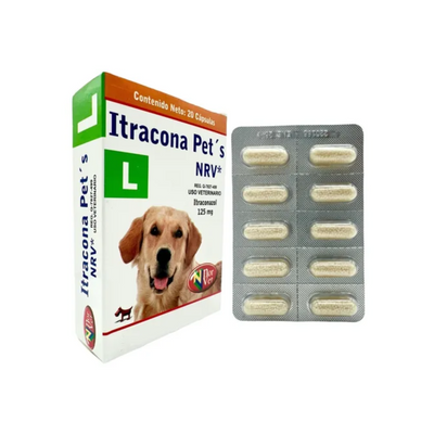 Itracona Pet's L, Itraconazol 125 Mg., 20 cápsulas, Norvet.