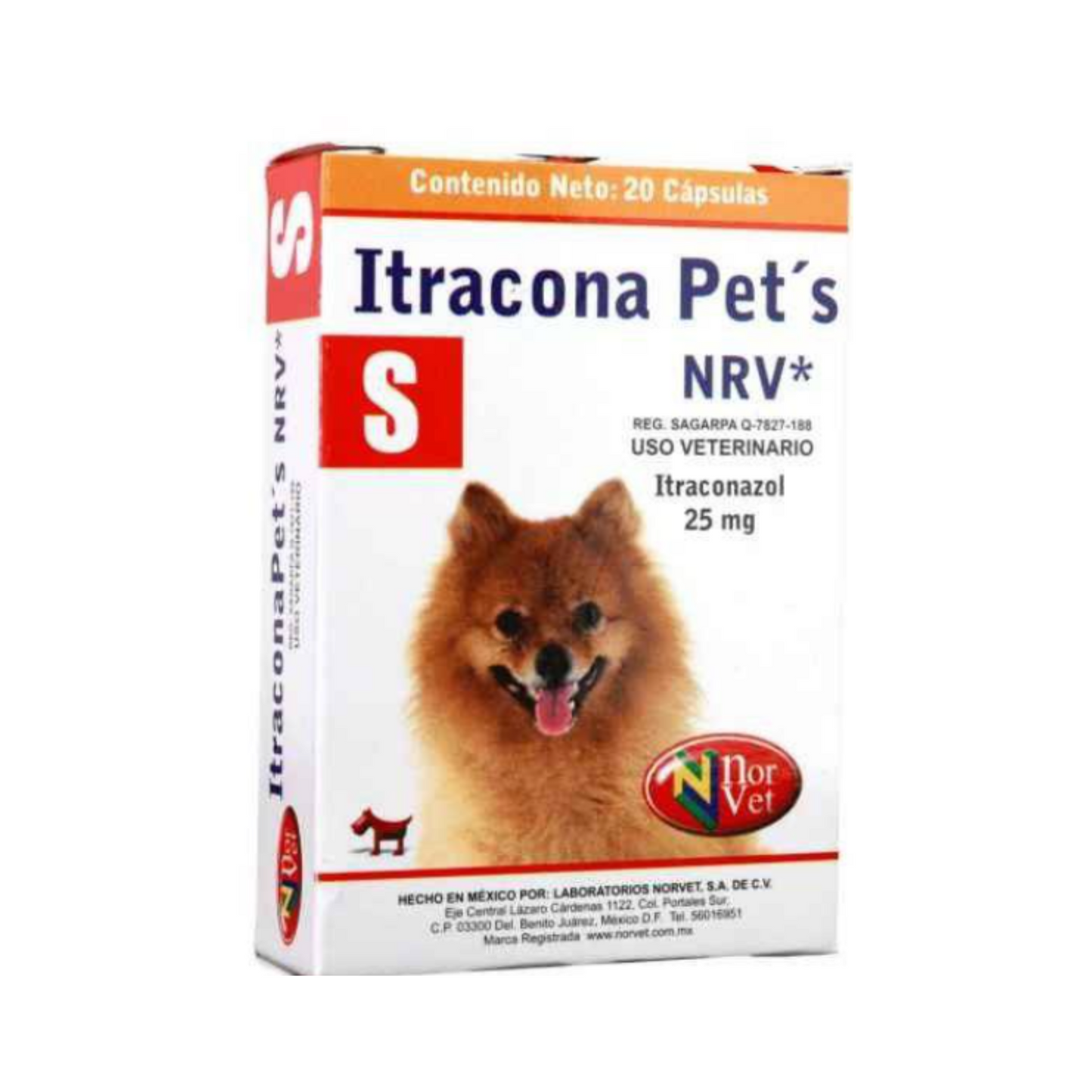Itracona Pets S, Itraconazol 25 Mg., 20 cápsulas, Norvet