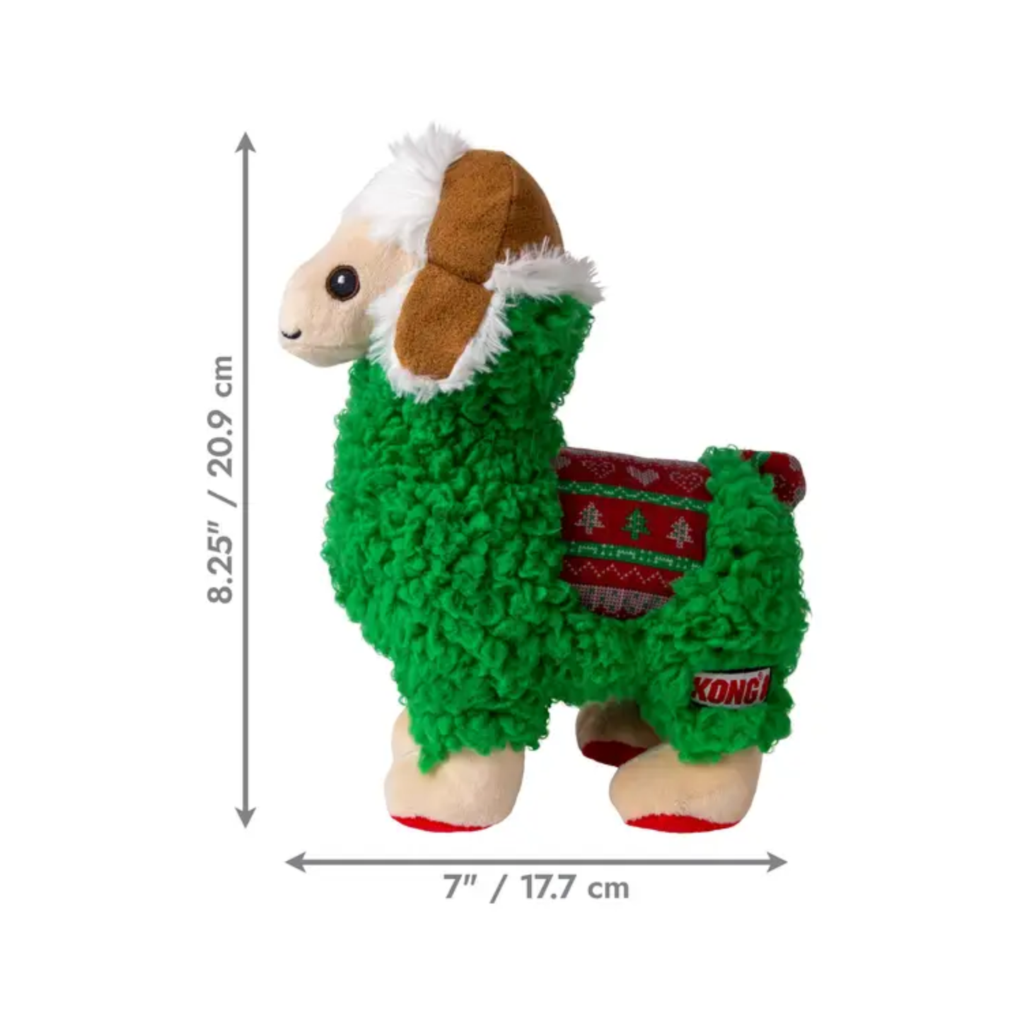 KONG Holiday Sherps Llama Juguete Mediano de Navidad con Sonido para Perro