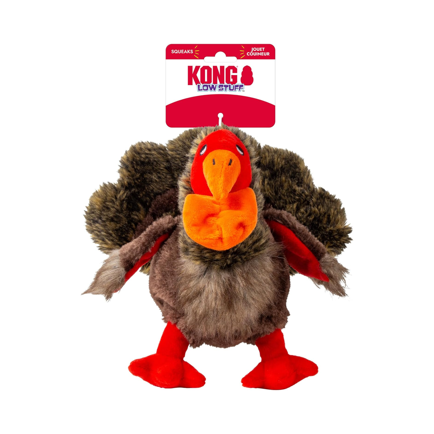 KONG Low Stuff Turkey Juguete de Felpa con Sonido para Perros Talla M