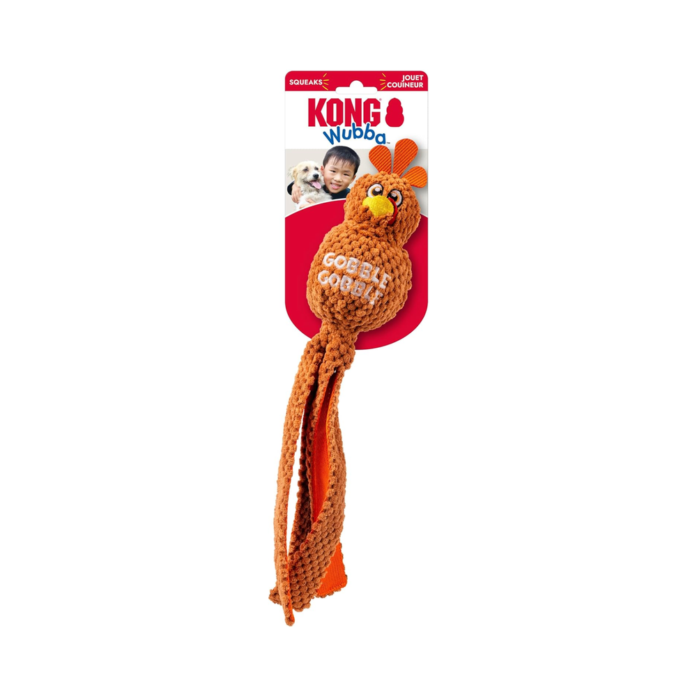 KONG Thanksgiving Wubba Turkey Juguete Resistente para Perros Grandes Talla L