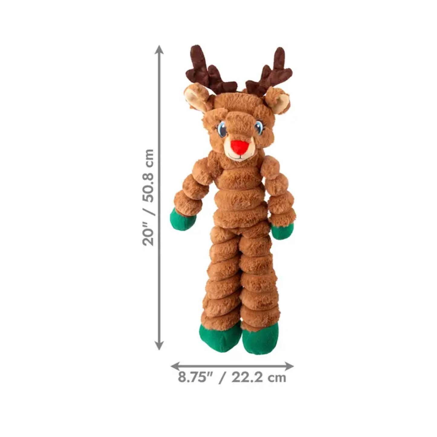 Kong Shakers Crumples Reindeer XL Juguete de Navidad con Sonido para Perro