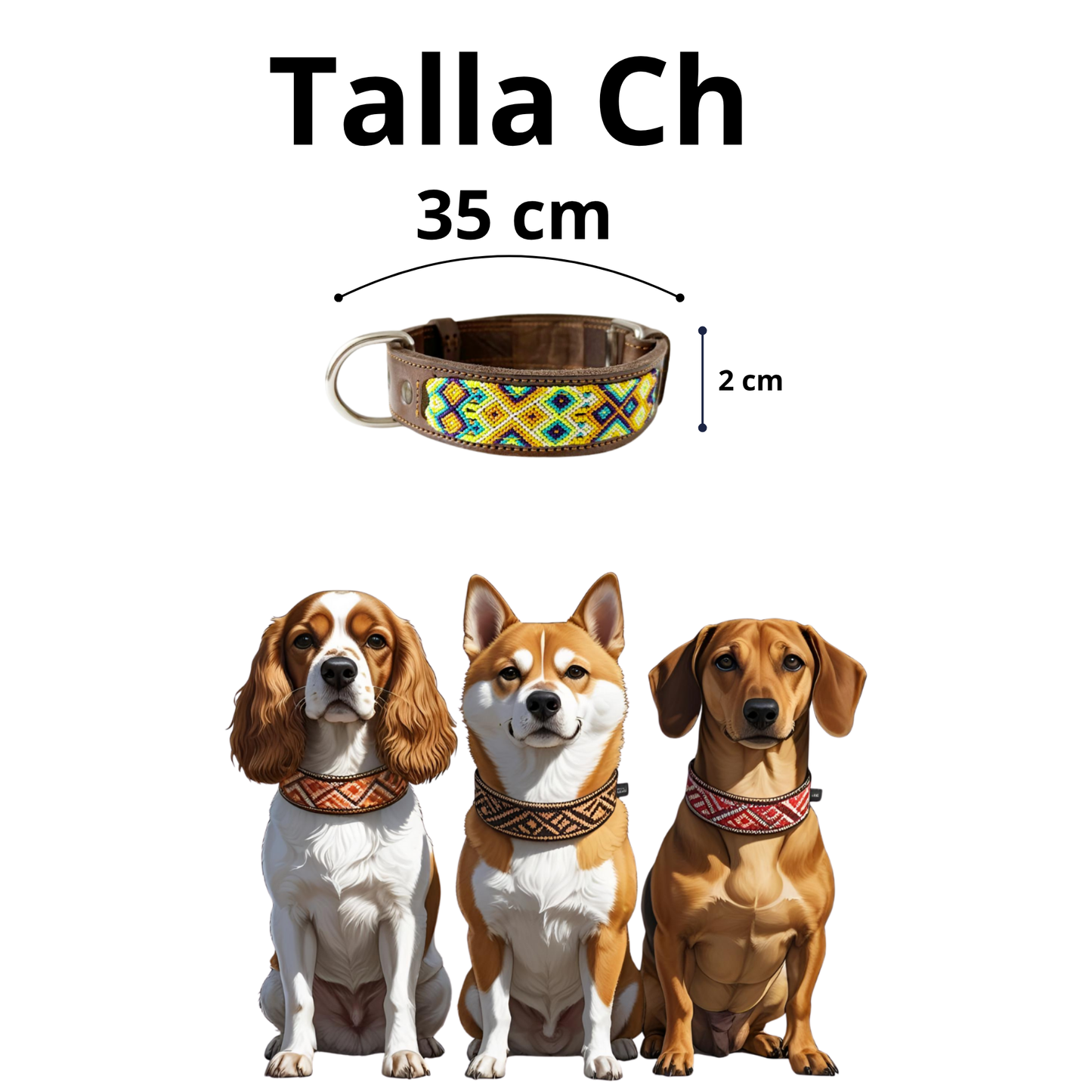 Kybopet Collar Artesanal Color Amarillo Para Perro Talla Chico