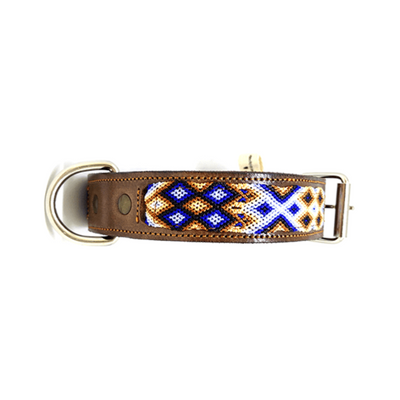 Kybopet Collar Artesanal Color Azul Para Perro Talla Mediano