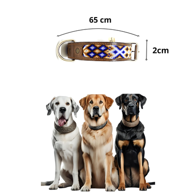 Kybopet Collar Artesanal Color Azul Para Perro Talla Grande
