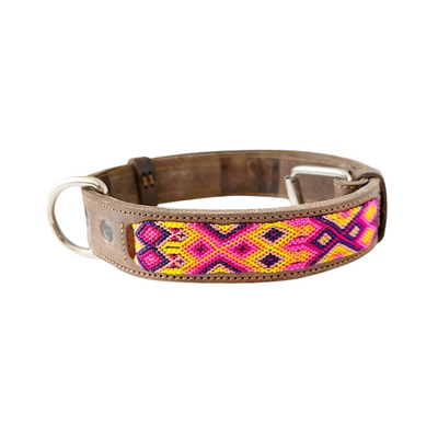 Kybopet Collar Artesanal Color Morado Para Perro Talla Mediano