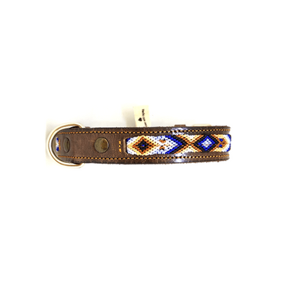 Kybopet Collar Artesanal Color Azul Para Perro Talla Mediano
