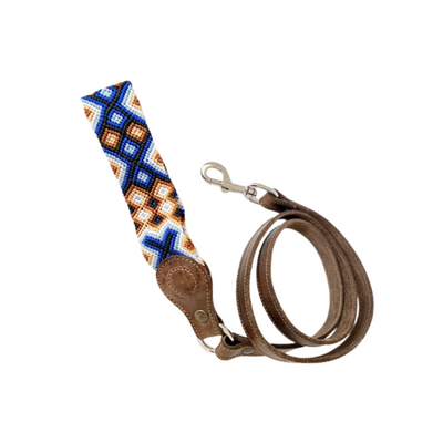Kybopet Correa Artesanal De Piel Color Azul Para Perro