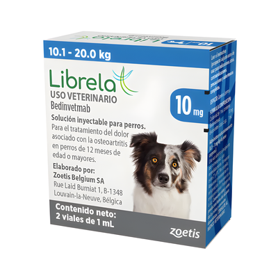Librela 10 mg (10 a 20 kg) Caja con 2 Viales, Zoetis (REQUIERE REFRIGERACIÓN)
