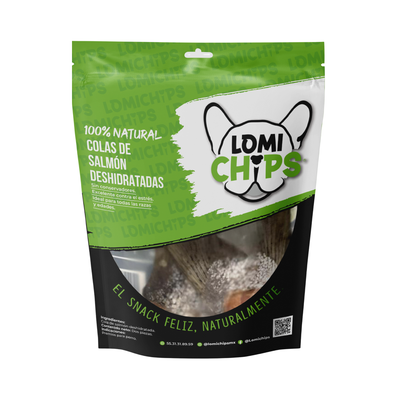 Lomichips Premios Deshidratados Sabor Colas de Salmón 2 Piezas para Perro