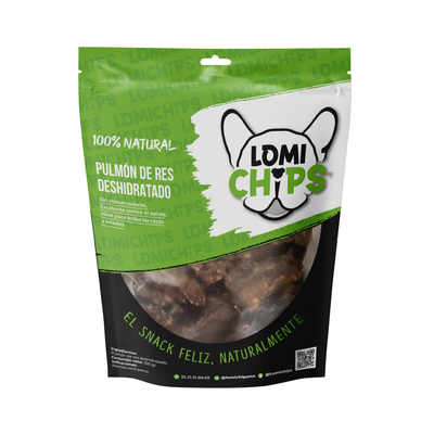 Lomichips Premios Deshidratados Sabor Pulmón de Res 100 g para Perro