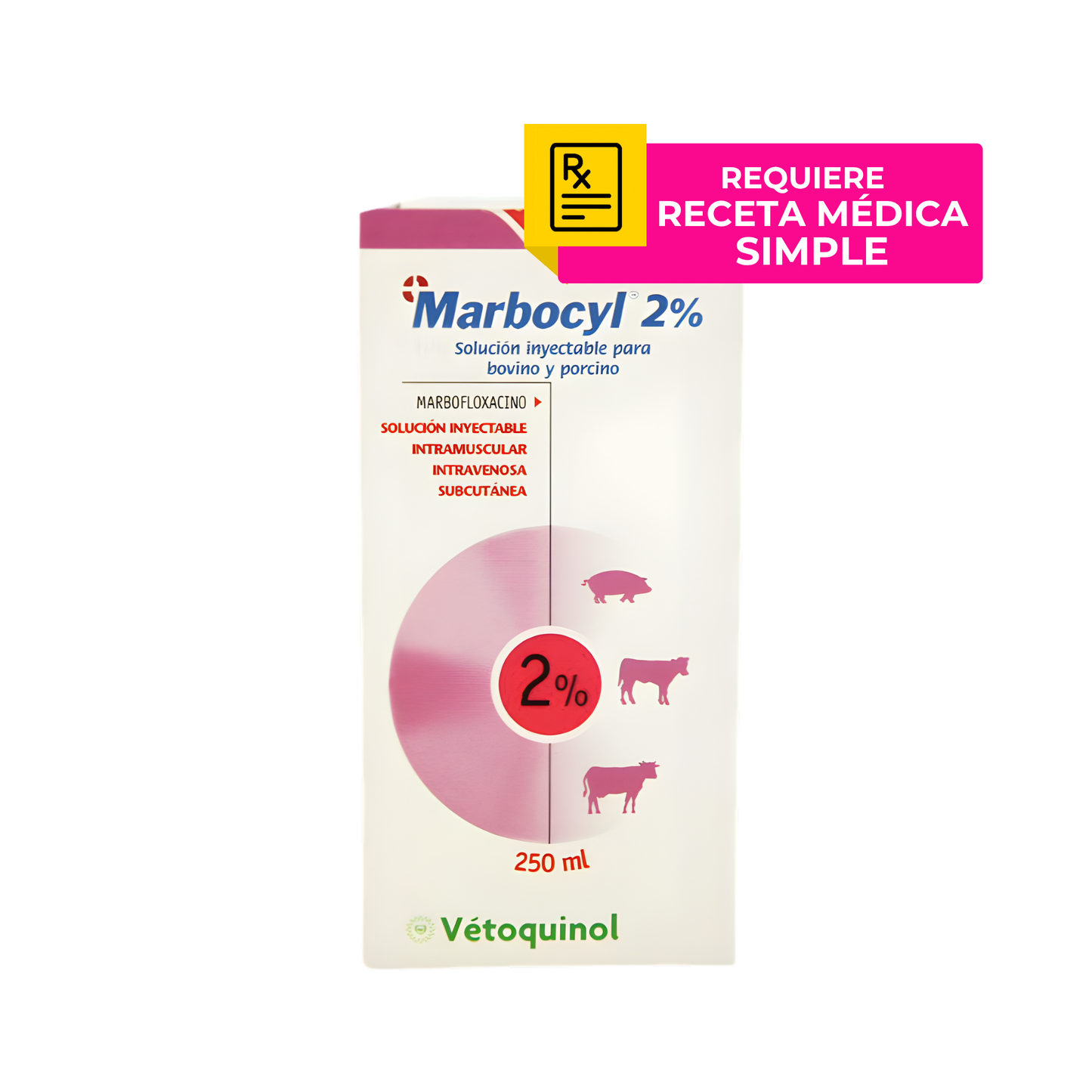 CORTA CADUCIDAD 24/06/2026 Marbocyl 2% 100 Ml., Marbofloxacina, Vetoquinol