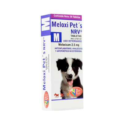 Meloxi Pet's NRV "M", Meloxicam 2.5 mg con 30 Tabletas, Norvet