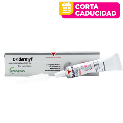 CORTA CADUCIDAD Oridermyl Pomada Tubo 10 Gr Antiinfeccioso Ótico, Vetoquinol.