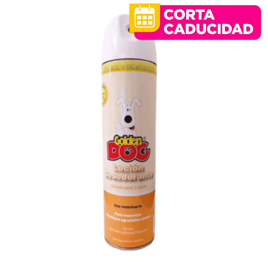 CORTA CADUCIDAD Loción Desodorante Premium para Mascotas 240 Ml., Golden Dog