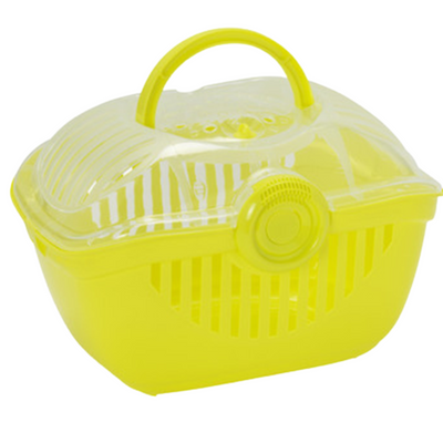 Moderna Transportadora Con Puerta Superior Amarillo Para Gato Mediano
