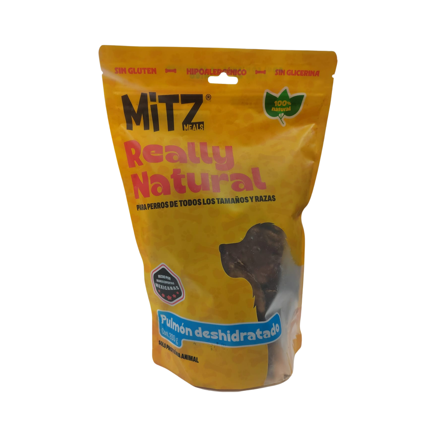 Mitz Meals Really Natural Pulmón de Res Premios Deshidratados para Perro 200 g