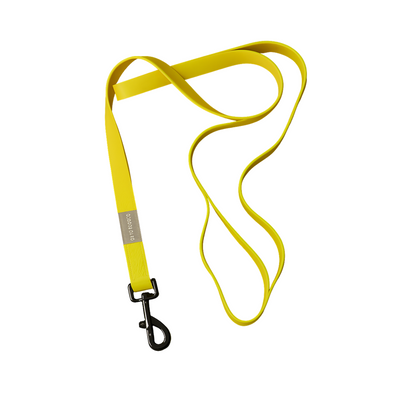 Mr. Wuff Correa para Perro PVC Textura Antideslizante Refuerzo de Nylon Color Amarillo