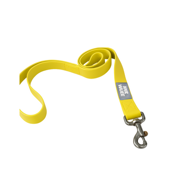 Mr. Wuff Correa para Perro PVC Textura Antideslizante Refuerzo de Nylon Color Amarillo