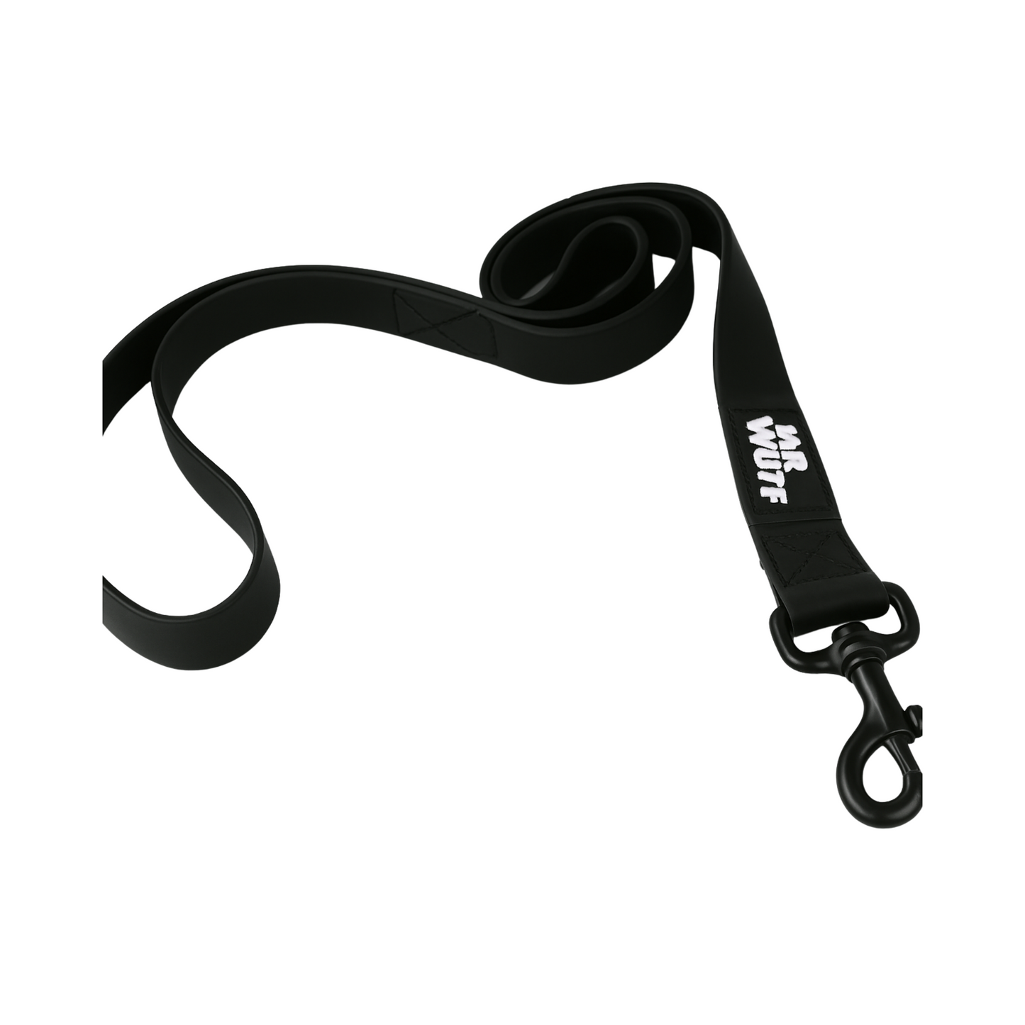 Mr. Wuff Correa para Perro PVC Textura Antideslizante Refuerzo de Nylon Color Negro