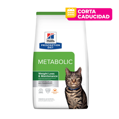 CORTA CADUCIDAD Hill's Prescription Diet Metabolic, Pérdida y Mantenimiento del Peso, para Gato 1.8 Kg
