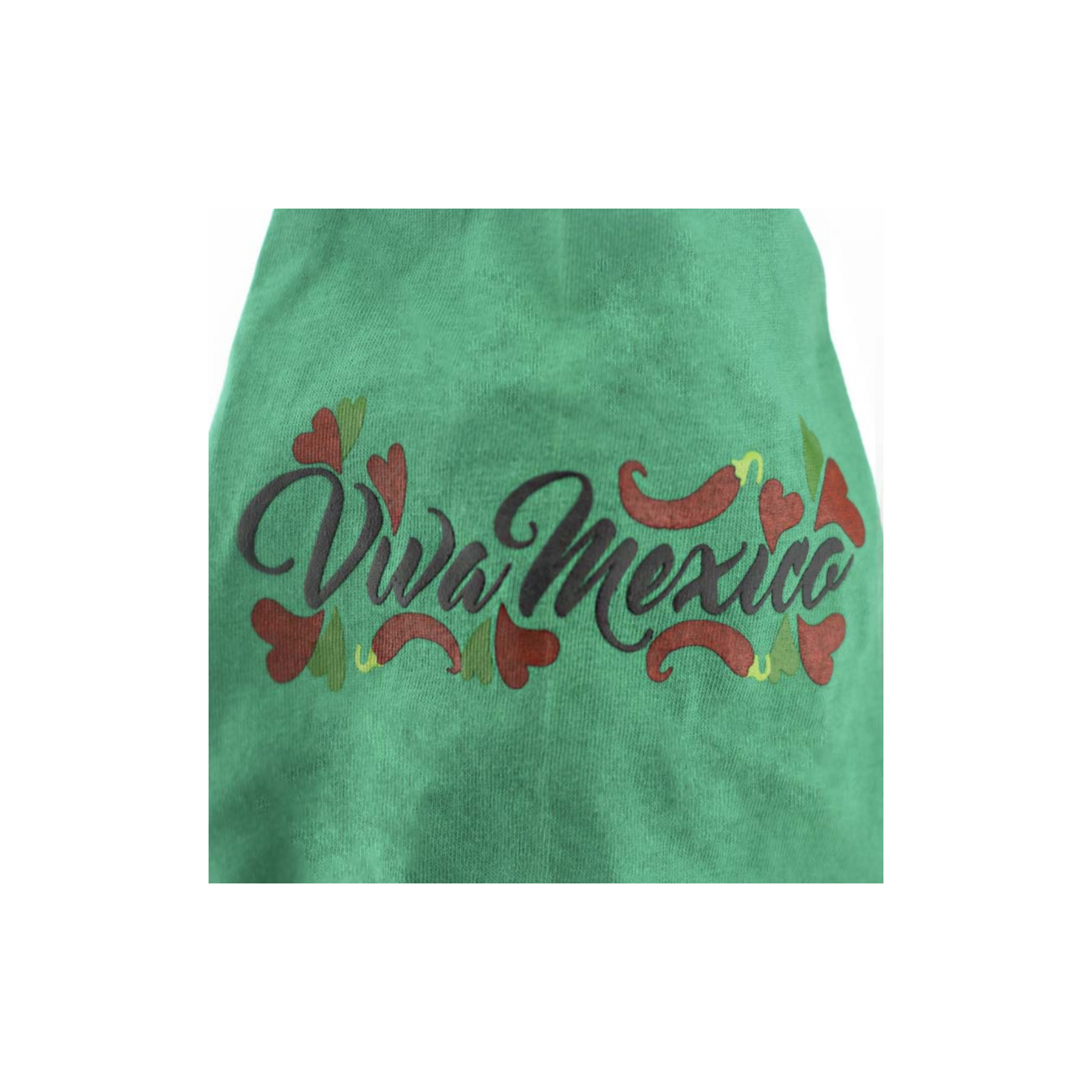 Naughty Dog Playera Color Verde con Estampado Viva México Talla G