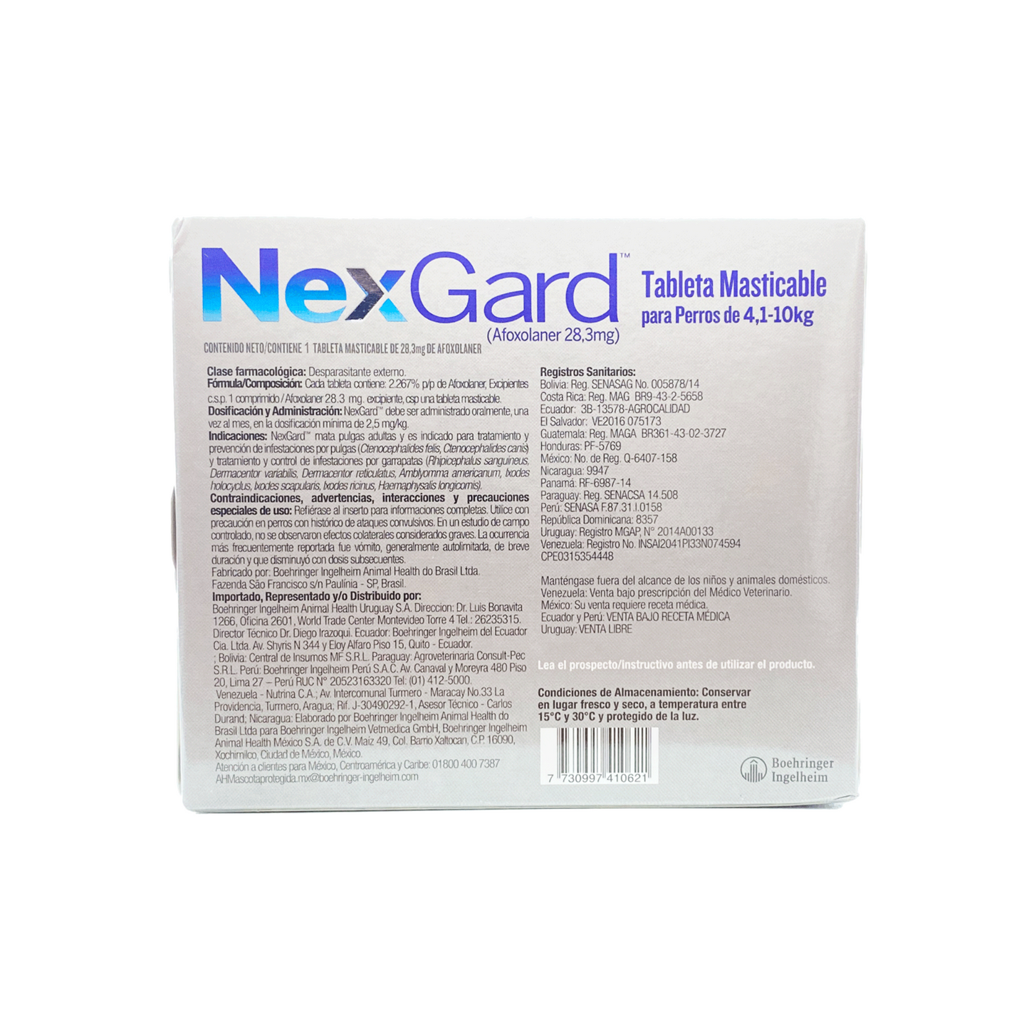 Nexgard 1 Tableta Masticable 4 a 10 Kg