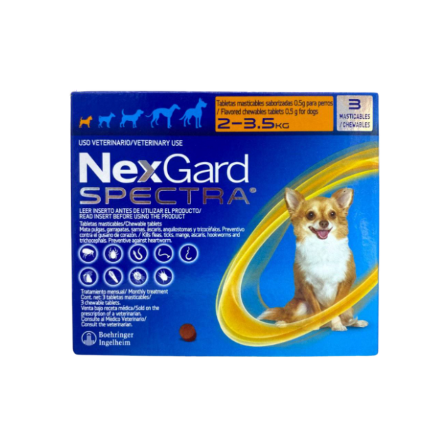 Nexgard Spectra 3 Tabletas 2 a 3.5 Kg