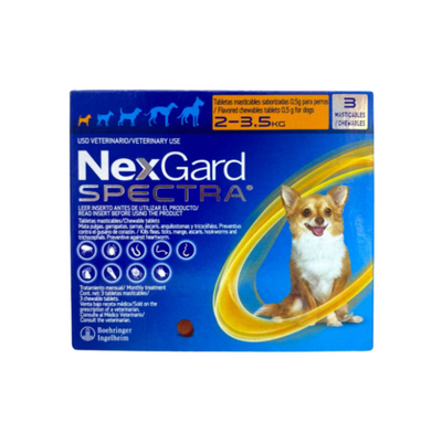 Nexgard Spectra 3 Tabletas 2 a 3.5 Kg