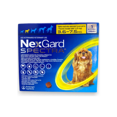 Nexgard razas pequeñas Spectra 1 Tableta 3.6 a 7.5 Kg