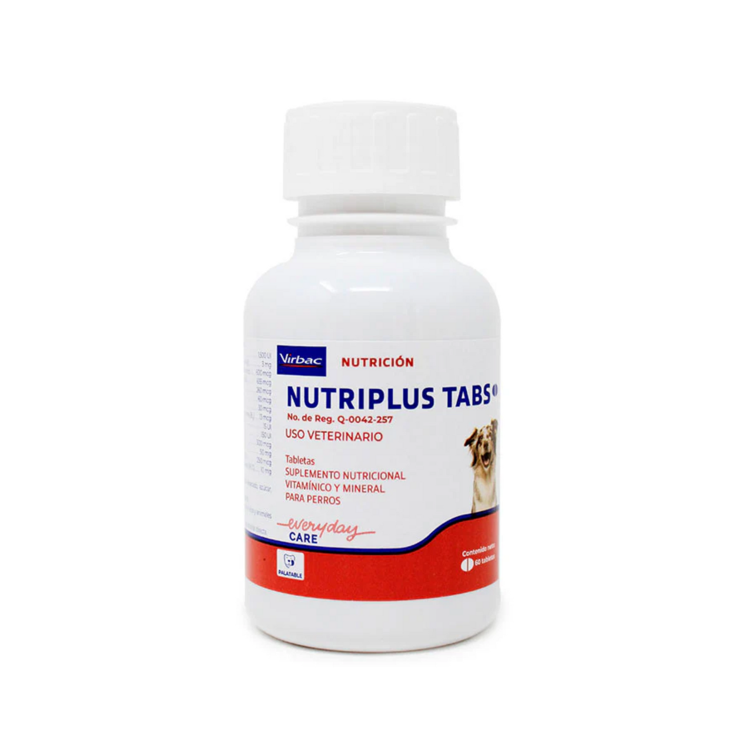 Nutriplus Tabs, Suplemento Nutricional para Perros, Frasco con 60 Tabletas, Virbac