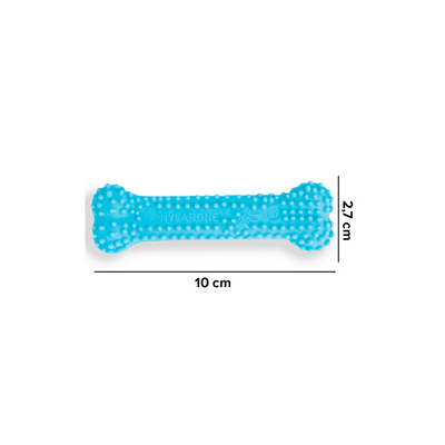 Nylabone Hueso Masticabale Chico Color Azul para Perro Cachorro Sabor Pollo