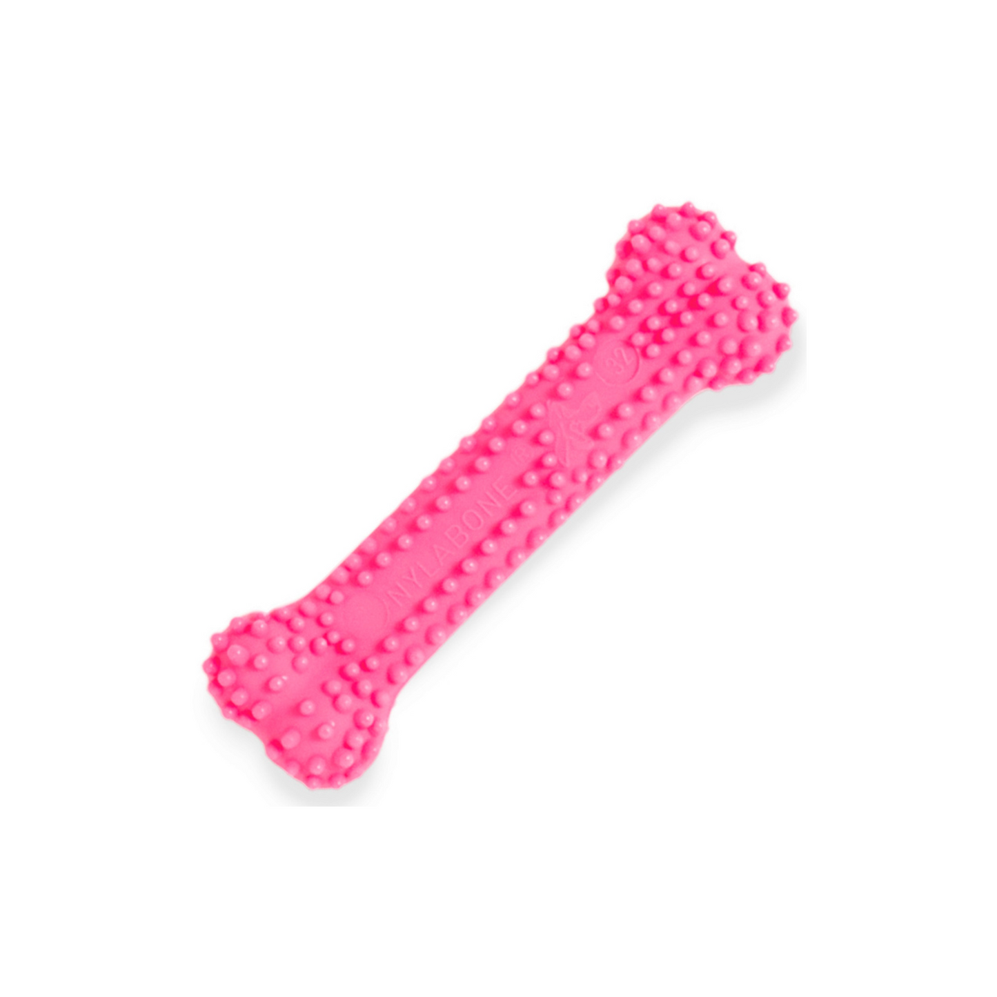Nylabone Hueso Masticabale Chico Color Rosa para Perro Cachorro Sabor Pollo