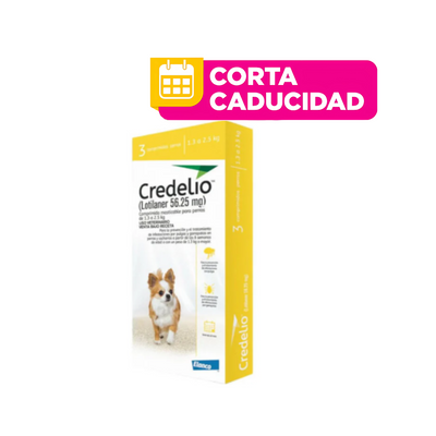 OFERTA CADUCIDAD Credelio Perros 3 Tabletas 56.25 Mg 1.3 a 2.5 Kg Elanco