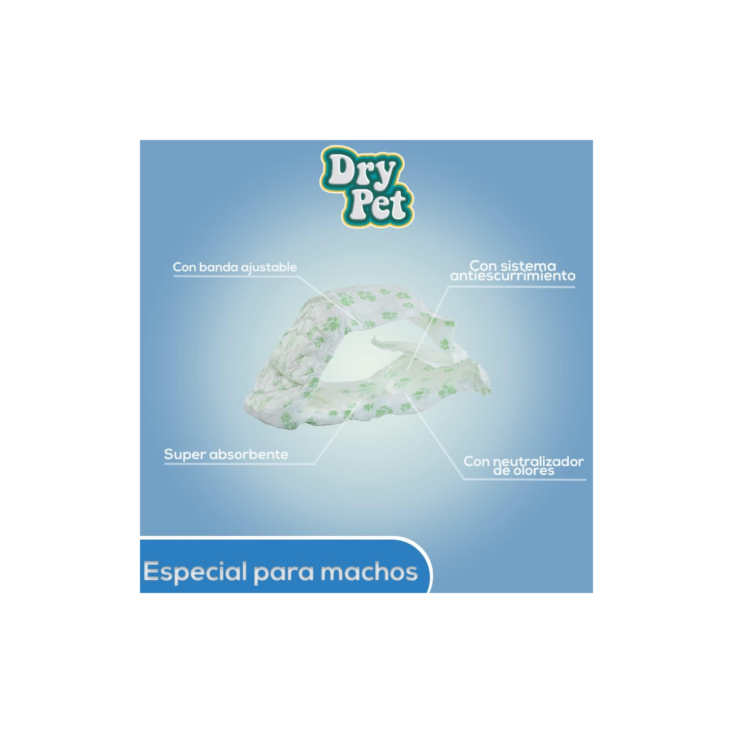 Pañales desechables para perros 12 Piezas para Machos de Talla Grande 60 a 80 cm