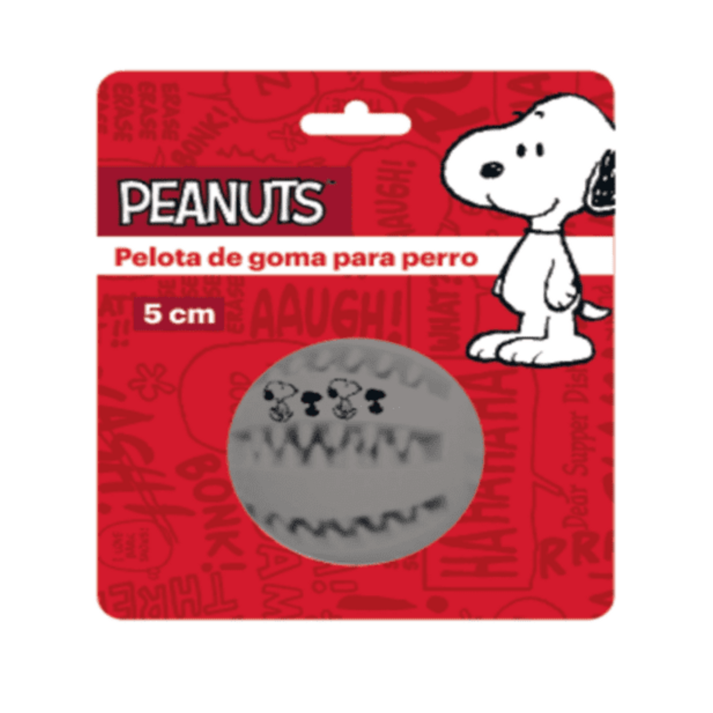 Peanuts Pelota de Goma Color Gris con Ranuras para Croqueta