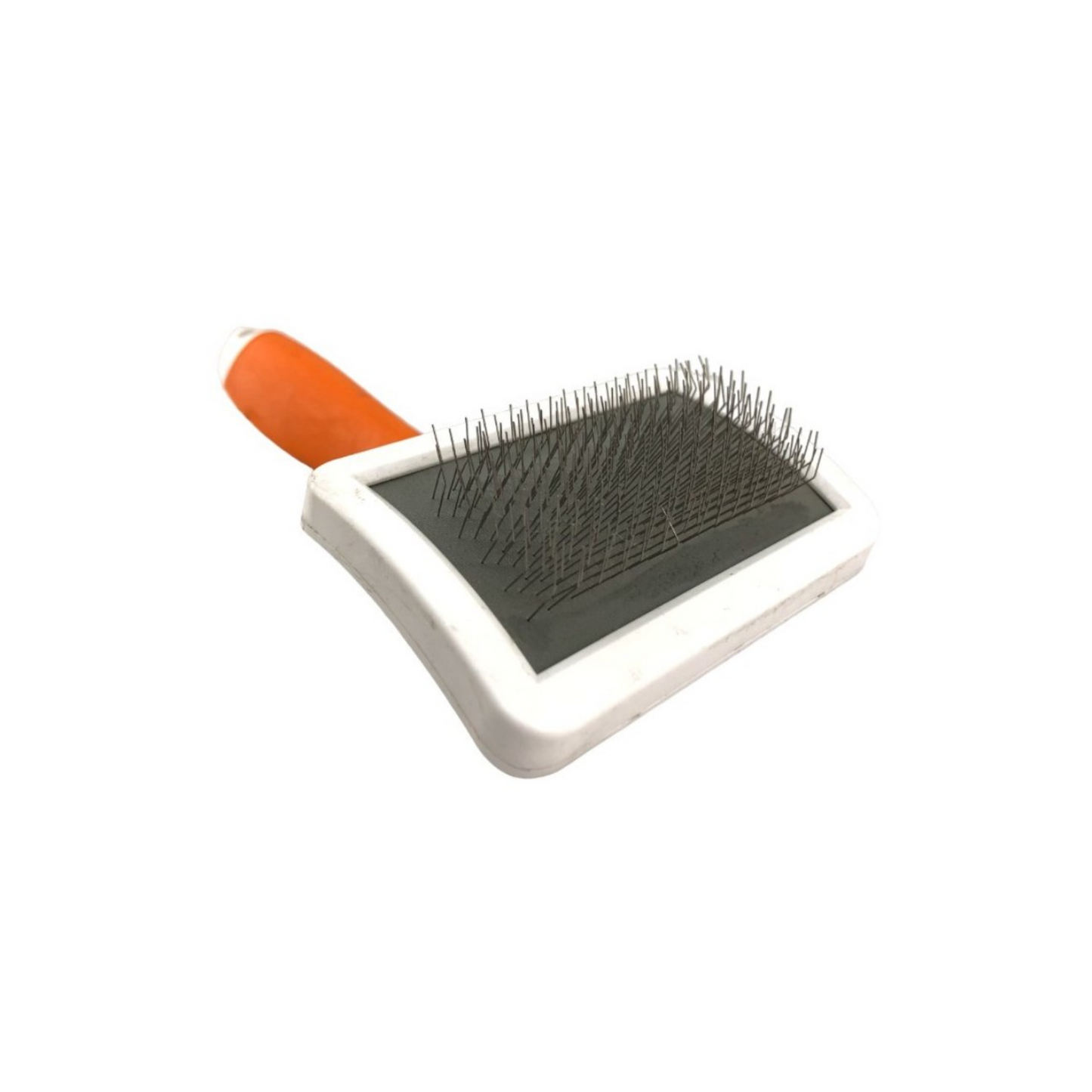 Pelu2 Carda Grande con Cerdas Curvas Color Naranja con Blanco