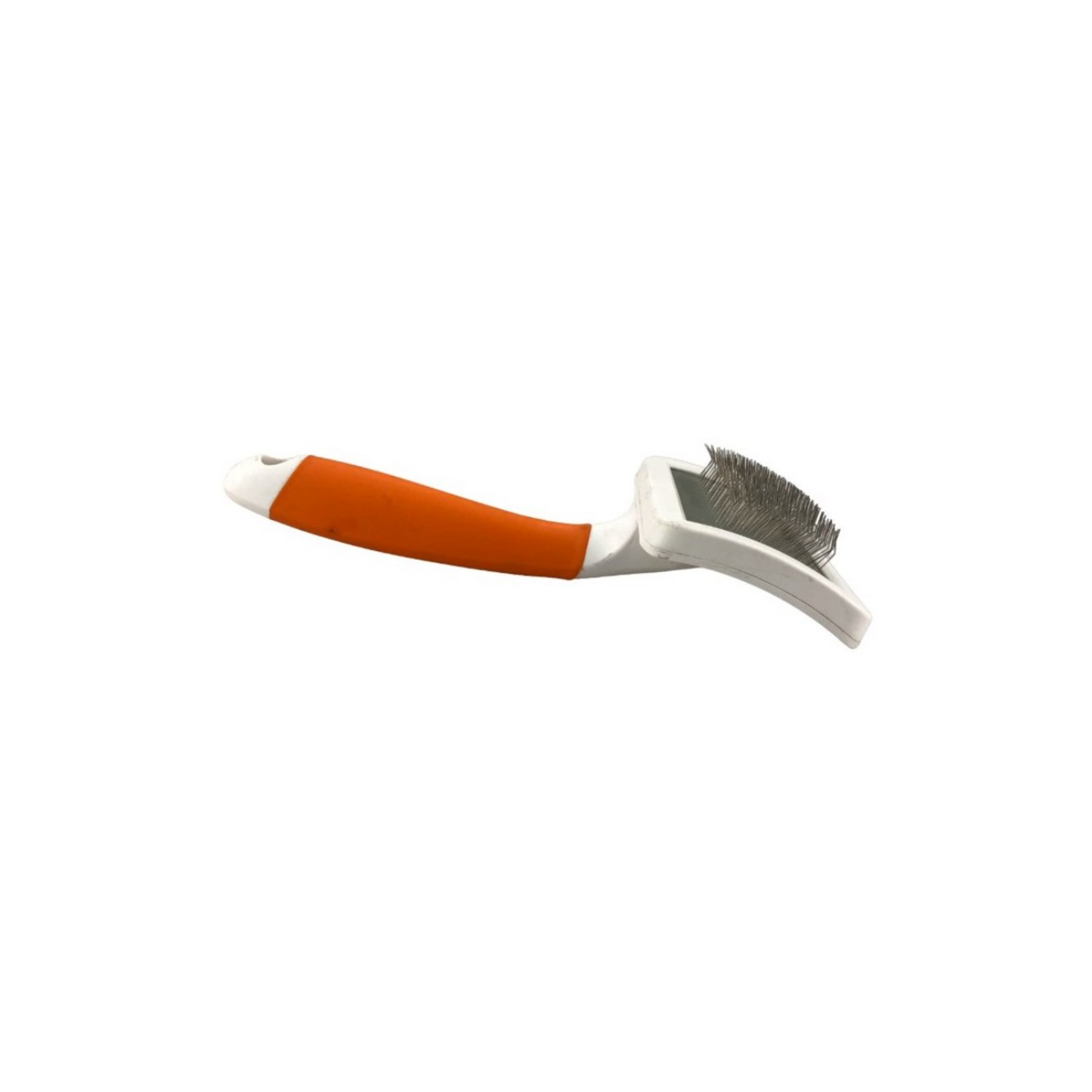 Pelu2 Carda Grande con Cerdas Curvas Color Naranja con Blanco