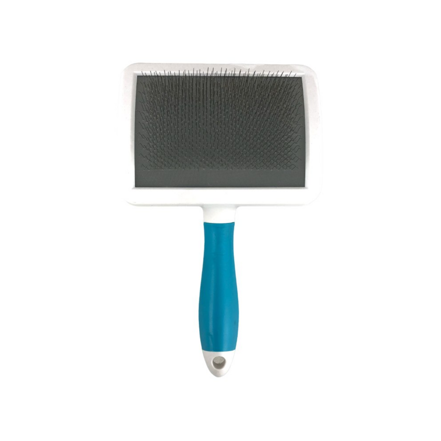 Pelu2 Carda Mediana con Cerdas Curvas Color Azul con Blanco