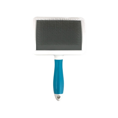 Pelu2 Carda Grande con Cerdas Curvas Color Azul con Blanco
