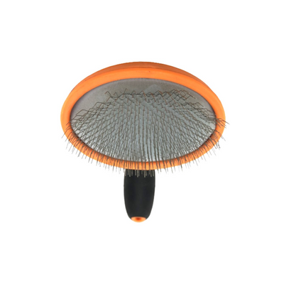 Pelu2 Carda Mediana con Cerdas Curvas Color Naranja con Gris