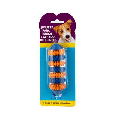 Pets&More Juguete Limpia Dientes para Mascotas Mediano Color Azul con Naranja