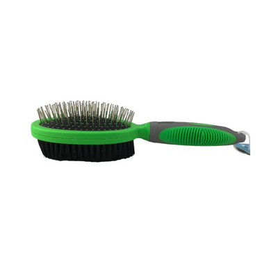 Pets & More Cepillo Doble Ergonómico Color Verde para Macotas