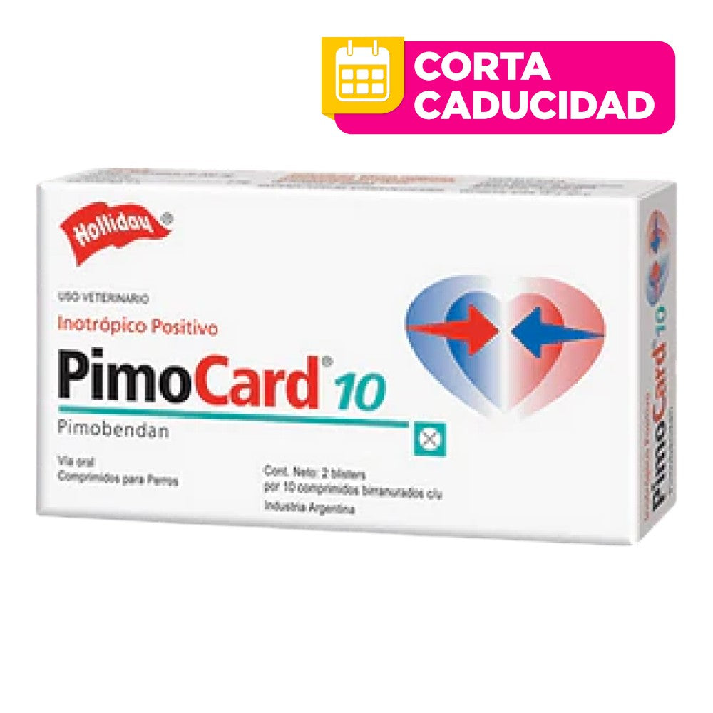 CORTA CADUCIDAD PimoCard 10 Pimobendan 2 blísters con 10 comprimidos Holliday