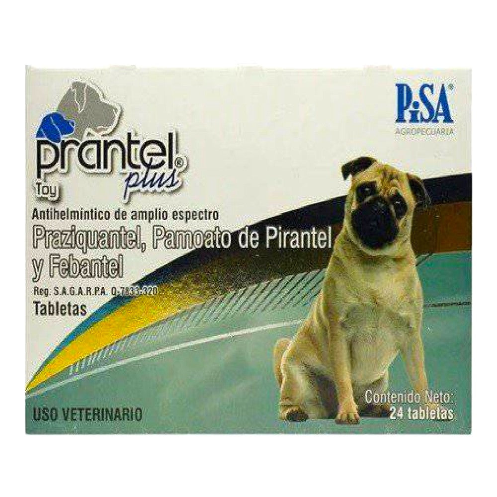 Prantel Plus Toy, Antihelmíntico de Amplio Espectro, Caja con 24 Tabletas, Pisa